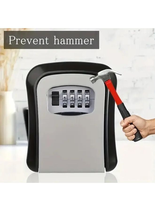 Grey Secure Code Lock Box Waterproof Anti Theft Key Storage for Home Office - Image 1